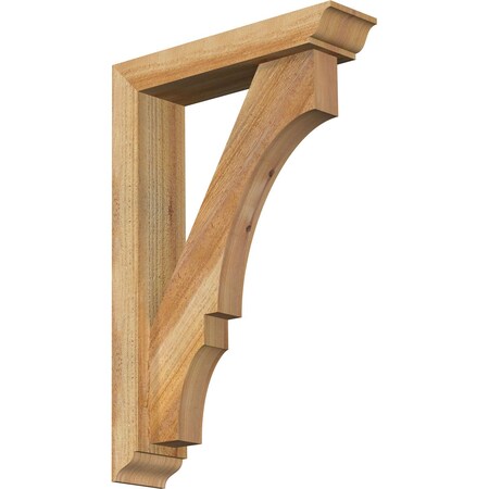 Ekena Millwork Balboa Traditional Rough Sawn Bracket w/ Offset Brace, Western Red Cedar, 4"W x 16"D x 24"H BKT0402X16X24BOA01RWR